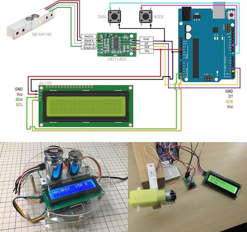 ALAMSCN Digital Load Cell Weight Sensor + HX711 Weighing Breakout Board AD Module Pressure Sensors for Arduino DIY Electronic Portable Kitchen Scale (1KG+HX711) in Saudi Arabia