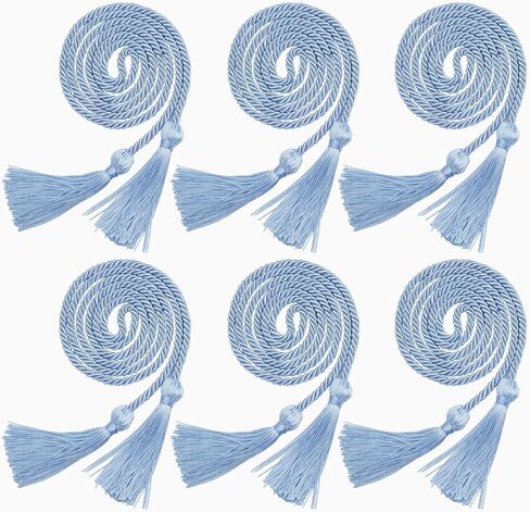 FOIMAS 6pcs Graduation Honor Cord,Blue Graduation Yarn Honor Tassel Cords for Graduation Students Grad Day in Saudi Arabia