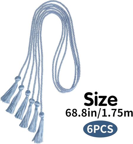 FOIMAS 6pcs Graduation Honor Cord,Blue Graduation Yarn Honor Tassel Cords for Graduation Students Grad Day in Saudi Arabia