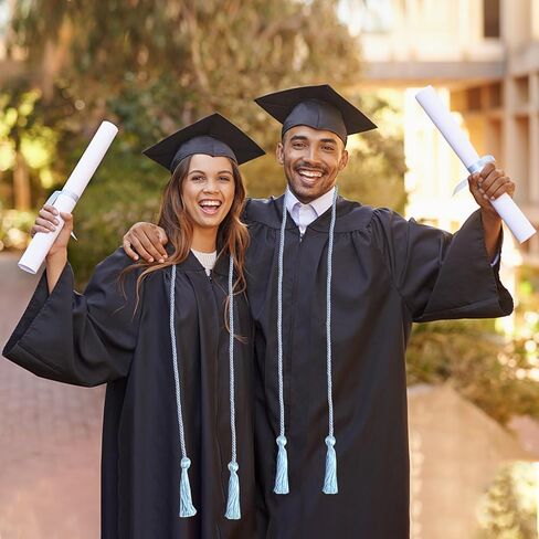 FOIMAS 6pcs Graduation Honor Cord,Blue Graduation Yarn Honor Tassel Cords for Graduation Students Grad Day in Saudi Arabia