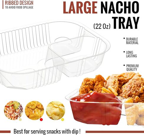 100 قطعة من صواني جبن الناتشو، 8 × 6 صواني ناتشو بلاستيكية للاستعمال مرة واحدة، لحاوية الطعام الساخن، صلصة الجبن، مستلزمات الحفلات الليلية للأفلام in Kuwait