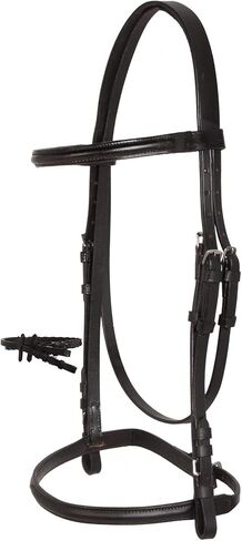 Acerugs بني أسود مرفوع الحصان الإنجليزي اللجام مخيط in Kuwait