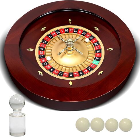 Deluxe Wooden Roulette Wheel Casino Grade Precision Bearings Roulette Wheel Set for Adults Club Parties (Light, 18in) in Saudi Arabia