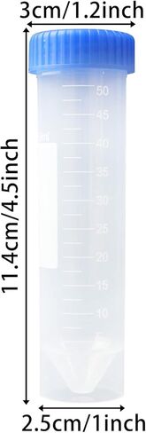 LUNKUIVY 50 قطعة من أنابيب الطرد المركزي 50 مل، أنابيب اختبار بلاستيكية مع غطاء لولبي، أنابيب مخروطية من البولي بروبيلين رائعة للتجارب العلمية، علامات متدرجة in Kuwait