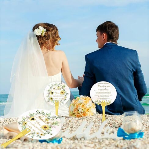 CroBlissful 100 Pcs Wedding Hand Plastic Fans Bulk Handheld Wedding Favor Fans for Guests Thank You for Celebrating with Us Greenery Fan with Handle for Ceremony Bridal Shower Party(Leaf) in Kuwait