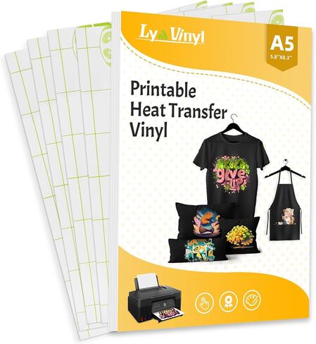 فينيل قابل للكي بالكي مقاس A5 للقمصان الداكنة - 3 أوراق من فينيل النقل الحراري القابل للطباعة للطابعة النافثة للحبر. in Kuwait