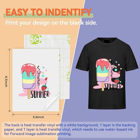 فينيل قابل للكي بالكي مقاس A5 للقمصان الداكنة - 3 أوراق من فينيل النقل الحراري القابل للطباعة للطابعة النافثة للحبر. in Kuwait