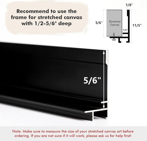 إطار FOLKOR العائم للوحات القماشية مقاس 36 × 48، إطار معدني عائم DIY بعمق 5/6 بوصة للفنانين المصممين للأعمال الفنية ذات المناظر الطبيعية، ديكور جدار المكتب المنزلي الحديث (ذهبي) in Kuwait