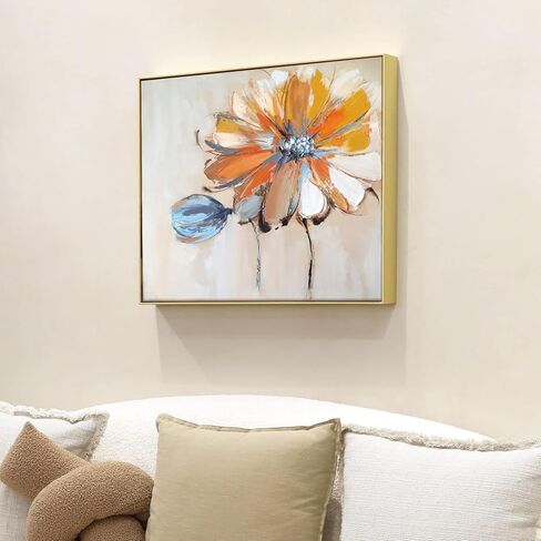 إطار FOLKOR العائم للوحات القماشية مقاس 36 × 48، إطار معدني عائم DIY بعمق 5/6 بوصة للفنانين المصممين للأعمال الفنية ذات المناظر الطبيعية، ديكور جدار المكتب المنزلي الحديث (ذهبي) in Kuwait