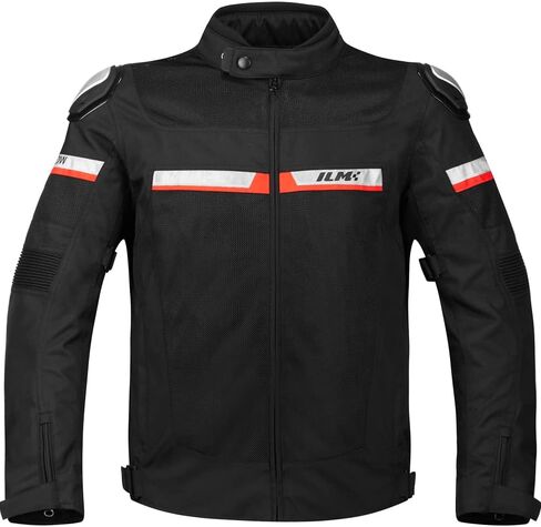 ILM Mesh Motorcycle Riding Jacket CE Armored Alloy Shoulder Pads for Men Women Breathable Dirt Bike Jackets Model BJK01(Black, Large) in Saudi Arabia