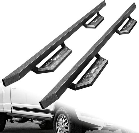 KYX Running Boards & Steps Nerf Bars Fit for 2009 2010 2012 2013 2014 Ford F150 SuperCrew Cab, A Pair 6 inch Car Door Side Steps Nerf Bars Truck Boards Step Rails-Red Logo in Saudi Arabia