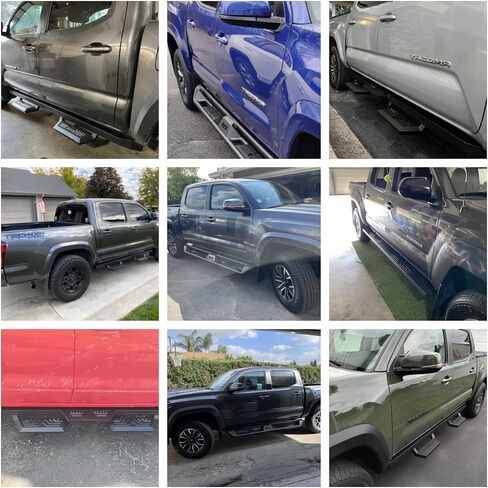 KYX Running Boards & Steps Nerf Bars Fit for 2009 2010 2012 2013 2014 Ford F150 SuperCrew Cab, A Pair 6 inch Car Door Side Steps Nerf Bars Truck Boards Step Rails-Red Logo in Saudi Arabia