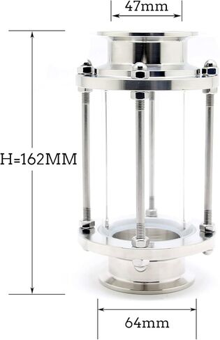QiiMii 2 "زجاج رؤية صحي في الخط مع طرف ثلاثي المشبك، زجاج بصري مستقيم للتدفق الصحي ثلاثي المشبك من الفولاذ المقاوم للصدأ SS304 (قطر الأنبوب: 51 مم) in Kuwait