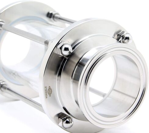 QiiMii 2 "زجاج رؤية صحي في الخط مع طرف ثلاثي المشبك، زجاج بصري مستقيم للتدفق الصحي ثلاثي المشبك من الفولاذ المقاوم للصدأ SS304 (قطر الأنبوب: 51 مم) in Kuwait