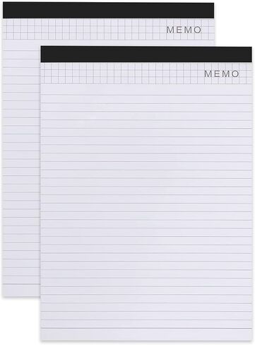 Lemical A4 Size Refill Paper Lined Paper Wide Ruled Writing Note Pads for PU Leather Padfolio Portfolio Clipboard Calculator Notepad 2 pack 25 Sheets per Notepad in Kuwait