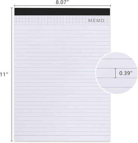 Lemical A4 Size Refill Paper Lined Paper Wide Ruled Writing Note Pads for PU Leather Padfolio Portfolio Clipboard Calculator Notepad 2 pack 25 Sheets per Notepad in Kuwait