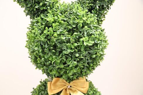 BLONYUVC 36 بوصة شجرة توبياري صناعية على شكل أرنب مقاومة للأشعة فوق البنفسجية مع عقدة من خشب البقس الصناعي لتزيين الشرفة في الهواء الطلق/داخلي 2 PCAK in Kuwait