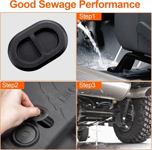 PAGOW 4pcs Car Floor Pan Drain Plug for Wrangler JK JKU JL 2007-2021, and 2020 Gladiator JT 68194821AA Rubber Body Plug(Black) in Saudi Arabia