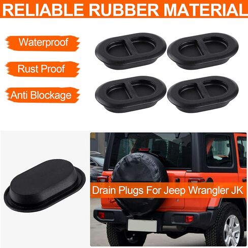 PAGOW 4pcs Car Floor Pan Drain Plug for Wrangler JK JKU JL 2007-2021, and 2020 Gladiator JT 68194821AA Rubber Body Plug(Black) in Saudi Arabia