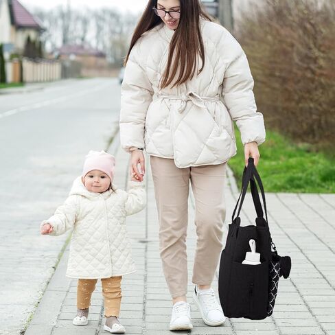 Moclever Diaper Bag Tote Baby Diaper Bag w/14 Pockets 2 Burp Cloths, Multifunctional Diaper Changing Tote Bag in Saudi Arabia