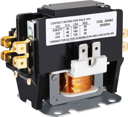 HVAC Motor Contactor,1 Pole Air Conditioner Contactor 40 Amp 24V Coil,Condenser Contactor Compressor Contactor in Saudi Arabia