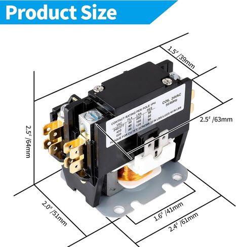 HVAC Motor Contactor,1 Pole Air Conditioner Contactor 40 Amp 24V Coil,Condenser Contactor Compressor Contactor in Saudi Arabia