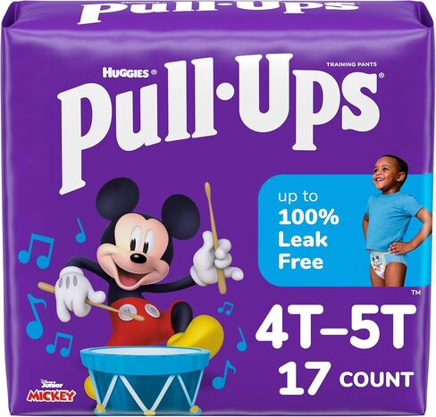 Pull-Ups Boys' Potty Training Pants, Size 4T-5T Training Underwear (38-50 lbs), 17 Count in Saudi Arabia