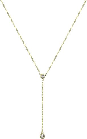 SUFOPE Dainty Y قلادة للنساء، قلادات ذهبية طويلة عصرية 14K مطلية بالذهب الطبقات القلائد مجموعة Dainty CZ Shining Dot قلادة مجوهرات هدية للنساء الفتيات in Saudi Arabia