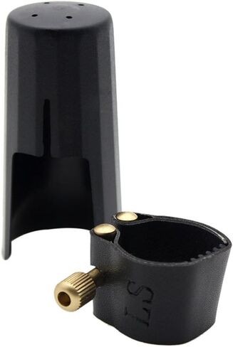 Tidyard Mouthpiece Ligature Fastener with Mouthpiece Cap, Artificial Leather Ligature for Alto Sax Saxophone Mouthpiece Parts in Saudi Arabia