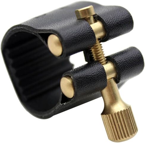 Tidyard Mouthpiece Ligature Fastener with Mouthpiece Cap, Artificial Leather Ligature for Alto Sax Saxophone Mouthpiece Parts in Saudi Arabia