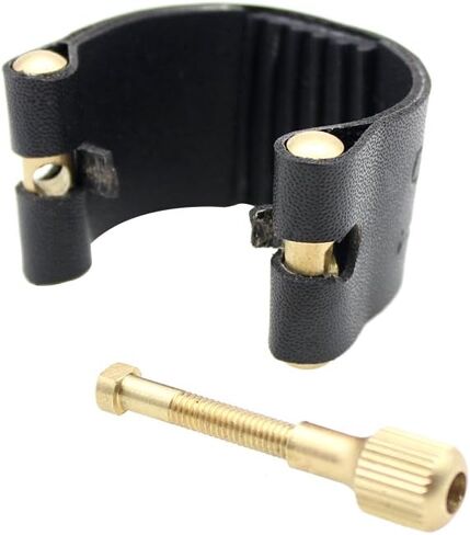 Tidyard Mouthpiece Ligature Fastener with Mouthpiece Cap, Artificial Leather Ligature for Alto Sax Saxophone Mouthpiece Parts in Saudi Arabia