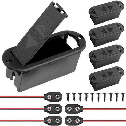 DKARDU Active Guitar Bass 9V Battery Box Case Compartment, 9-Volt Battery Holder for Active Guitar Bass Pickup Replacement Tool with I-Type Battery Connector Wire (5 Pack) in Saudi Arabia