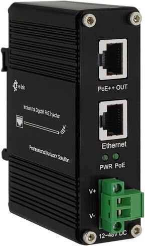 حاقن PoE - حاقن Gigabit PoE+ الصناعي IEEE802.3 عند محول POE المقوى بقدرة 30 وات مع دخل تيار مستمر 12-48 فولت DIN- سكة حديدية، مثبت على الحائط in Kuwait