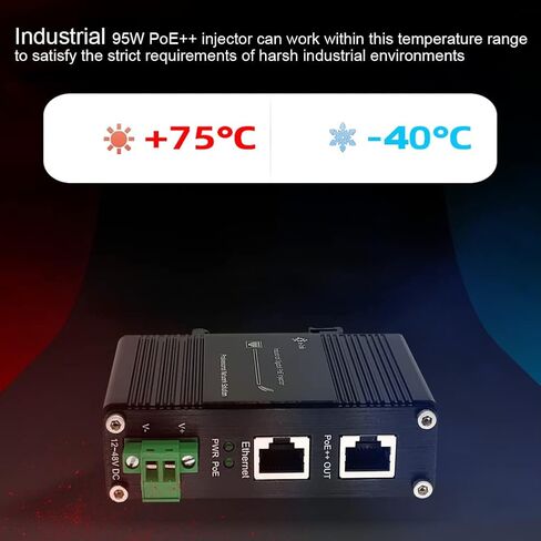 حاقن PoE - حاقن Gigabit PoE+ الصناعي IEEE802.3 عند محول POE المقوى بقدرة 30 وات مع دخل تيار مستمر 12-48 فولت DIN- سكة حديدية، مثبت على الحائط in Kuwait