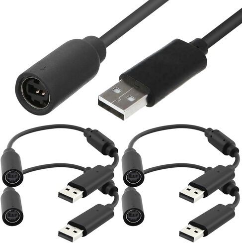 DKARDU Replacement Dongle USB Breakaway Cable, Wired Controller Breakaway Cable Cord Game Controller Adapter for Xbox 360, Black (4 Pack) in Saudi Arabia