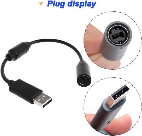 DKARDU Replacement Dongle USB Breakaway Cable, Wired Controller Breakaway Cable Cord Game Controller Adapter for Xbox 360, Black (4 Pack) in Saudi Arabia