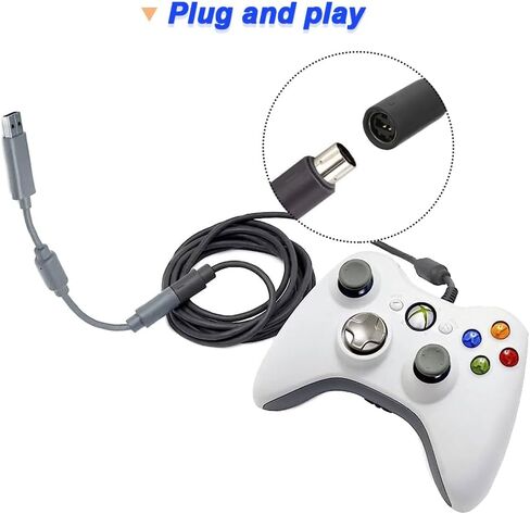 DKARDU Replacement Dongle USB Breakaway Cable, Wired Controller Breakaway Cable Cord Game Controller Adapter for Xbox 360, Black (4 Pack) in Saudi Arabia