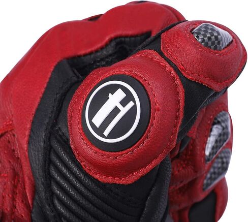 Harssidanzar Leather Motorcycle Gloves for Men and Women,Powersports Carbon Fiber Knuckle Protection Motorbike Gloves KM045 in Saudi Arabia