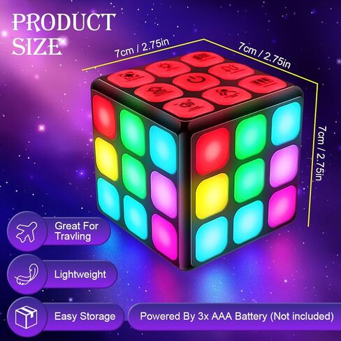 لعبة Ainiv Flashing Cube Brain & Memory Game، 7 في 1 ألعاب ألغاز إلكترونية محمولة للأطفال، ألعاب تعليمية رائعة للأطفال، ألعاب STEM هدايا عيد الميلاد للأولاد والبنات الذين تتراوح أعمارهم بين 6-12 عامًا in Kuwait