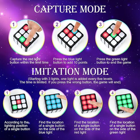 لعبة Ainiv Flashing Cube Brain & Memory Game، 7 في 1 ألعاب ألغاز إلكترونية محمولة للأطفال، ألعاب تعليمية رائعة للأطفال، ألعاب STEM هدايا عيد الميلاد للأولاد والبنات الذين تتراوح أعمارهم بين 6-12 عامًا in Kuwait