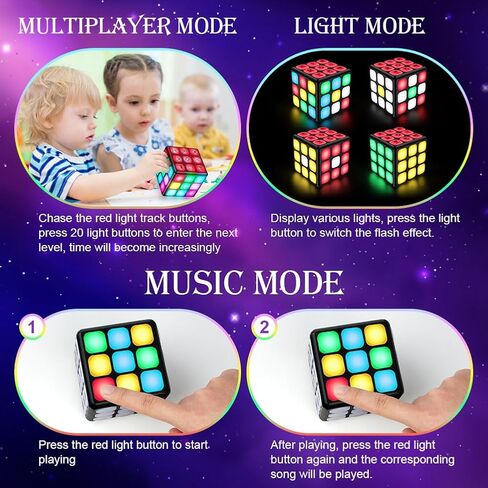 لعبة Ainiv Flashing Cube Brain & Memory Game، 7 في 1 ألعاب ألغاز إلكترونية محمولة للأطفال، ألعاب تعليمية رائعة للأطفال، ألعاب STEM هدايا عيد الميلاد للأولاد والبنات الذين تتراوح أعمارهم بين 6-12 عامًا in Kuwait
