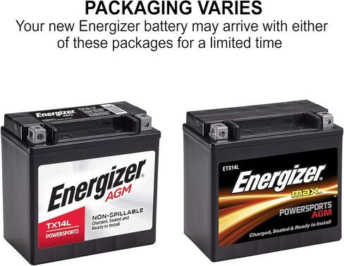 Energizer TX14L AGM Motorcycle 12V Battery, 200 Cold Cranking Amps and 12 Ahr. Replaces: YTX14L-BS and others in Saudi Arabia