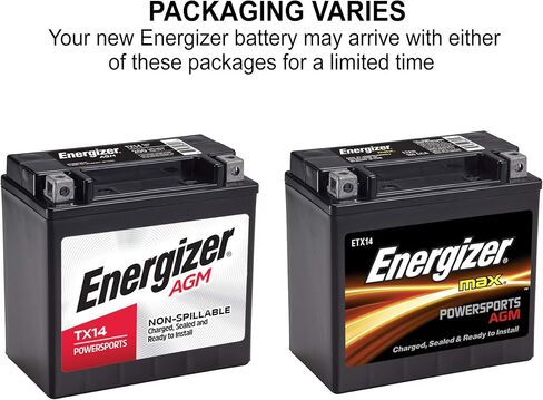 Energizer TX14L AGM Motorcycle 12V Battery, 200 Cold Cranking Amps and 12 Ahr. Replaces: YTX14L-BS and others in Saudi Arabia