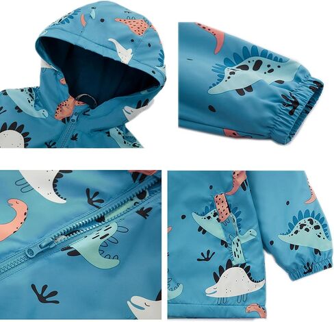 Rokka&Rolla Toddler Boys' Water-Resistant Fleece Lined Windbreaker Transitional Jacket in Saudi Arabia
