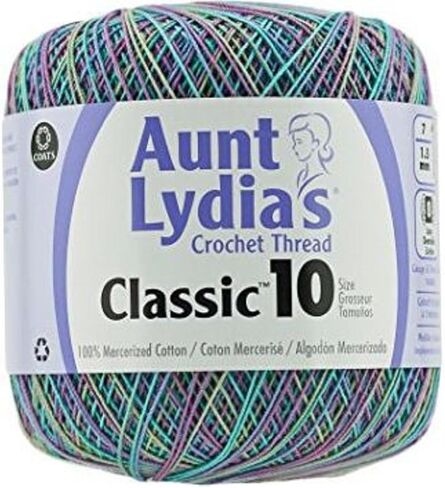 خيط كروشيه العمة ليديا - متنوع - مقاس 10 - (عبوتان) مونيه متعدد in Kuwait