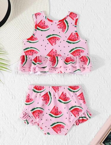 aichilra Baby Girls Swimsuit Fruit Print Sleeveless Swimwear Two-Piece Bathing Suit Beach Bikini Summer 0-24M in Saudi Arabia