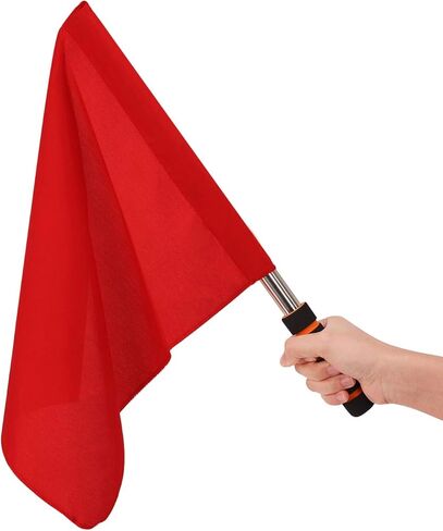 Referee Signal Flags Sports Track Field Competition Flag Portable Command Flag Stainless Steel Training Linesman Flag Command Handheld Flag Athletic Competition Flag Performance Flag in Saudi Arabia