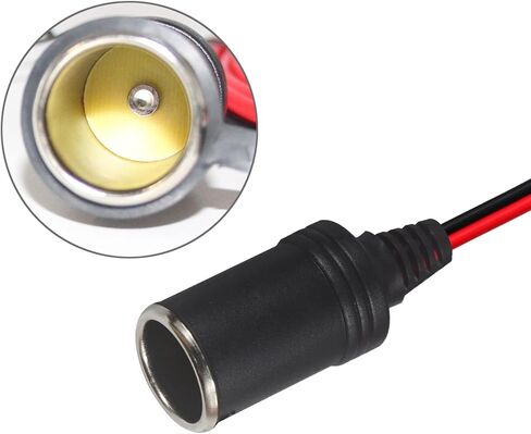 KUNCAN 26FT سلك تمديد ولاعة السجائر - 26 قدم 12V / 24V ذكر التوصيل إلى محول المقبس الإناث 14AWG كابل تمديد الثقيلة مع ضوء LED 15A الصمامات الطاقة التلقائية لمضخة إطارات السيارة، ضاغط الهواء in Saudi Arabia