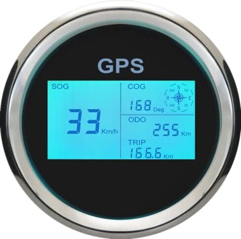 ELING 3 3/8 بوصة 85 مم عداد السرعة الرقمي GPS عداد السرعة LCD عداد المسافات بالطبع الأميال قابل للتعديل 7 مصابيح خلفية للقارب الثلجي والسيارة والدراجة النارية والشاحنة IP67 مقاومة للماء in Kuwait