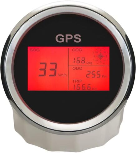 ELING 3 3/8 بوصة 85 مم عداد السرعة الرقمي GPS عداد السرعة LCD عداد المسافات بالطبع الأميال قابل للتعديل 7 مصابيح خلفية للقارب الثلجي والسيارة والدراجة النارية والشاحنة IP67 مقاومة للماء in Kuwait